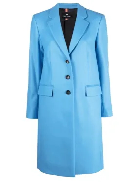 Paul Smith T Sky Blue Wool Cashmere Twill Coat W2R-225C-J21059 40