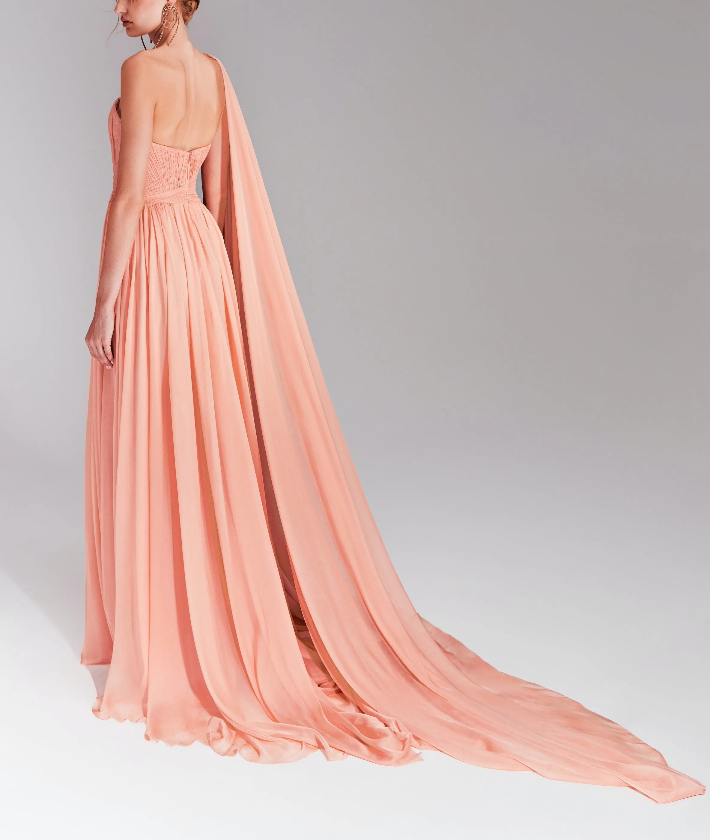 Peach Chiffon Dress