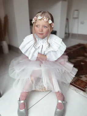 Petite Maison Kids Victoria White Mesh Cape
