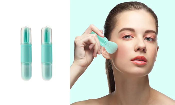 Portable Makeup Brush Four In One Blue