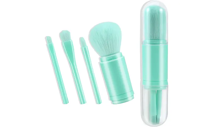 Portable Makeup Brush Four In One Blue
