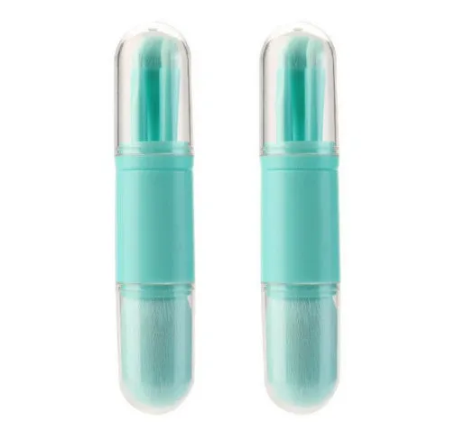 Portable Makeup Brush Four In One Blue