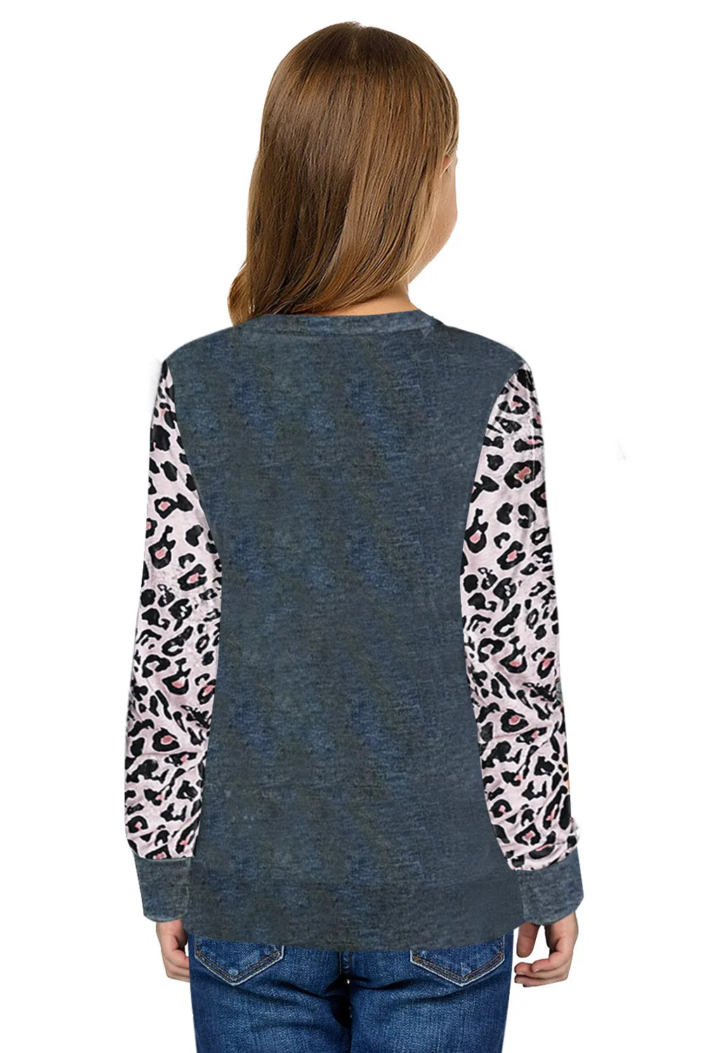 Printed Kangeroo Pocket Little Girl Sweatshirt