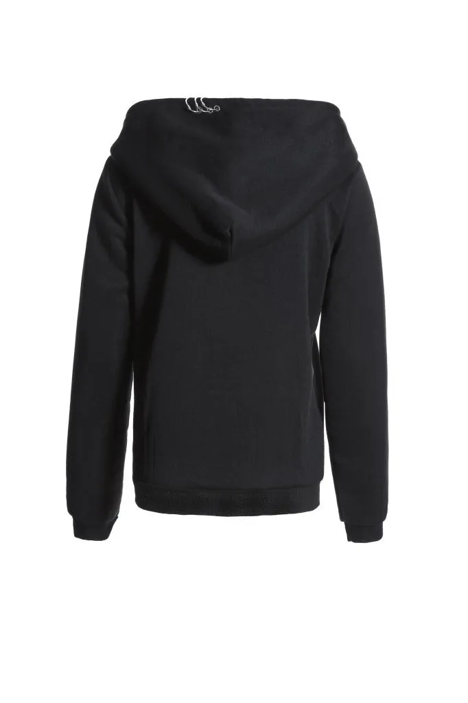 Punk gothic style oversize cardigan cape long sleeve loose hoodie iron ring sweatshirt streetwear for women plus size