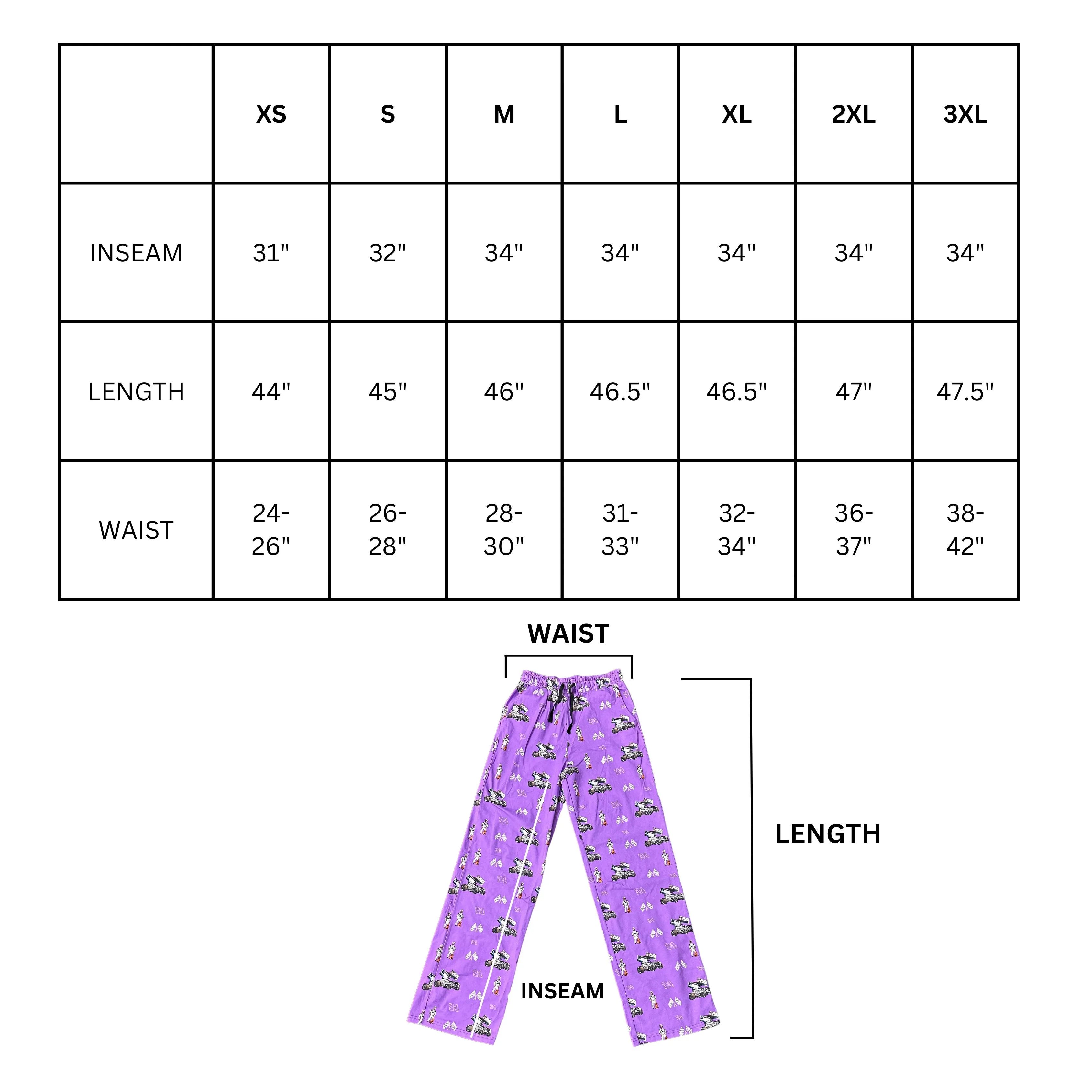 PURPLE Adult Pajama Pants