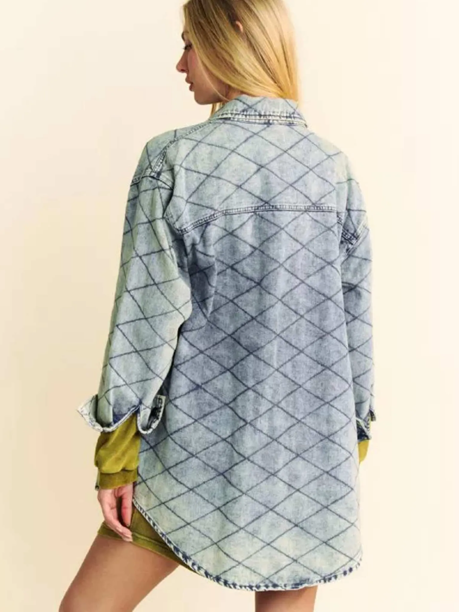 Quilted Denim Shirt Jacket