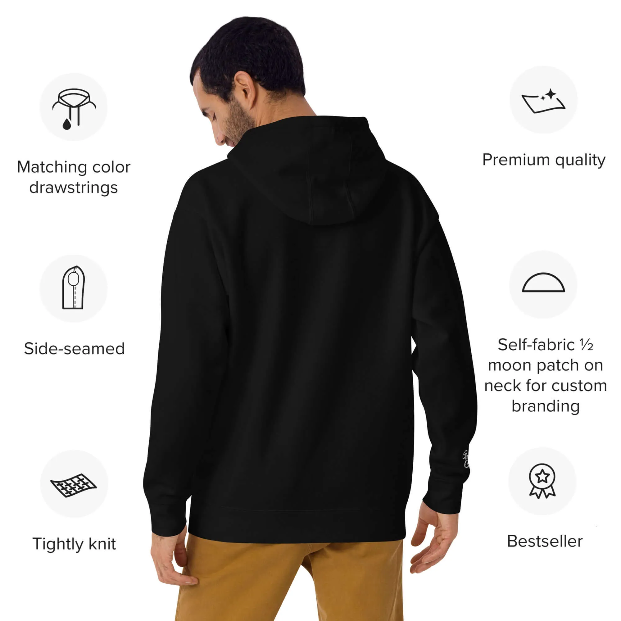 "B/W Wingz" Gorilla Godz Embroidered Unisex Hoodie (Color options available)