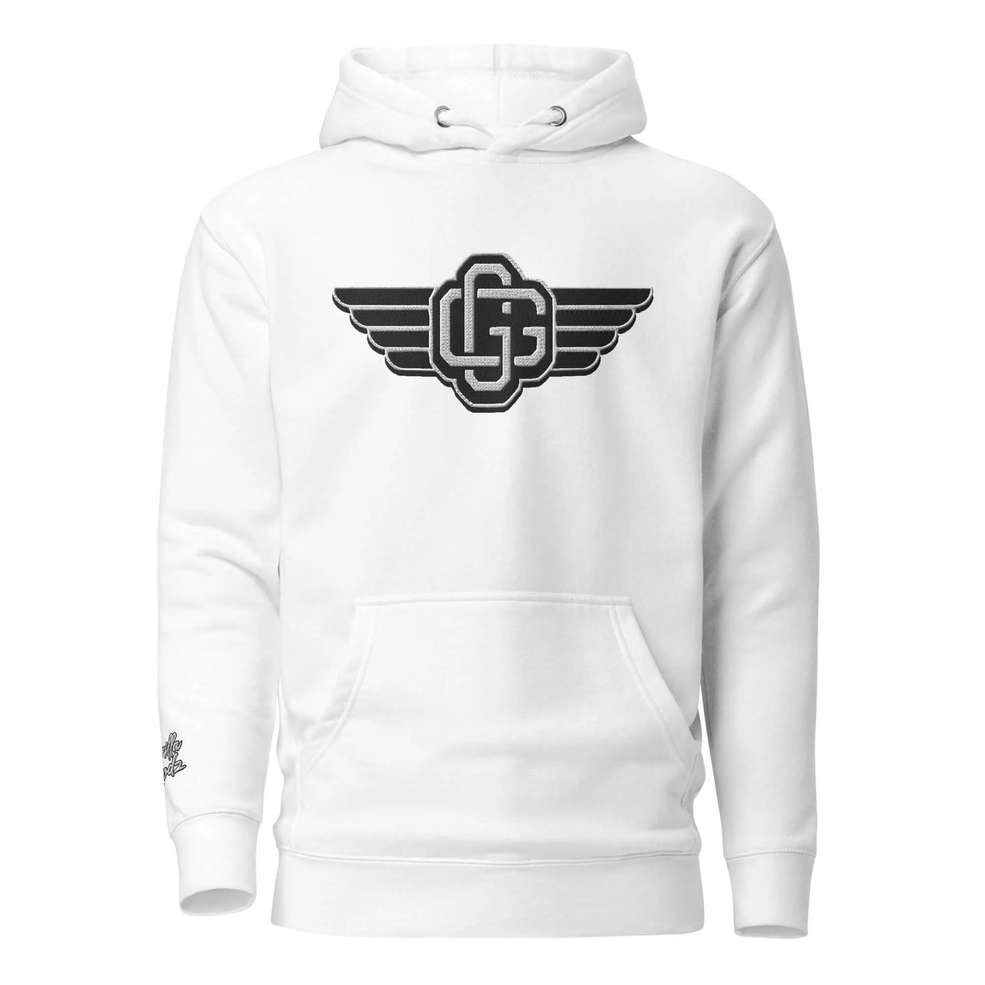 "B/W Wingz" Gorilla Godz Embroidered Unisex Hoodie (Color options available)