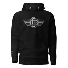 "B/W Wingz" Gorilla Godz Embroidered Unisex Hoodie (Color options available)