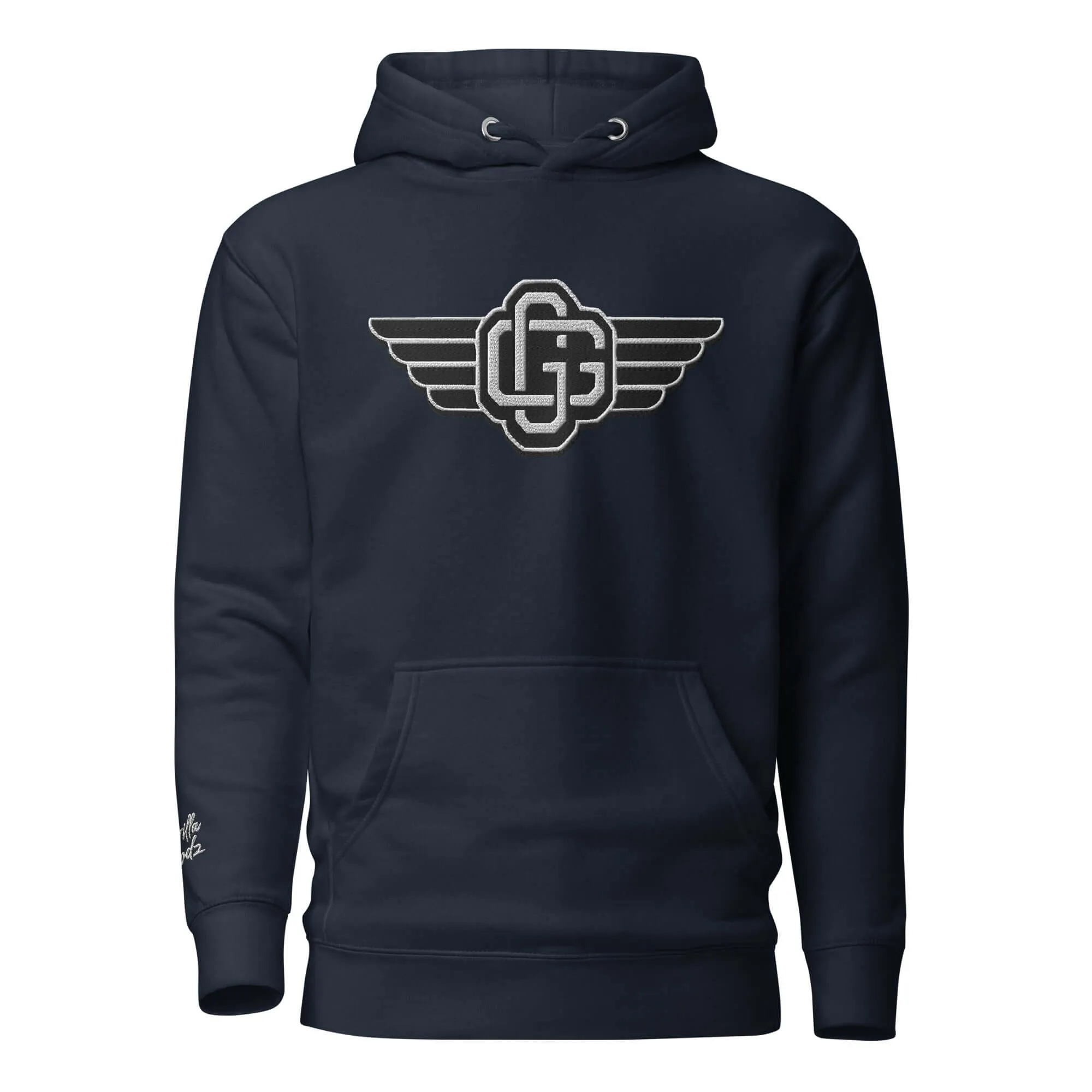 "B/W Wingz" Gorilla Godz Embroidered Unisex Hoodie (Color options available)
