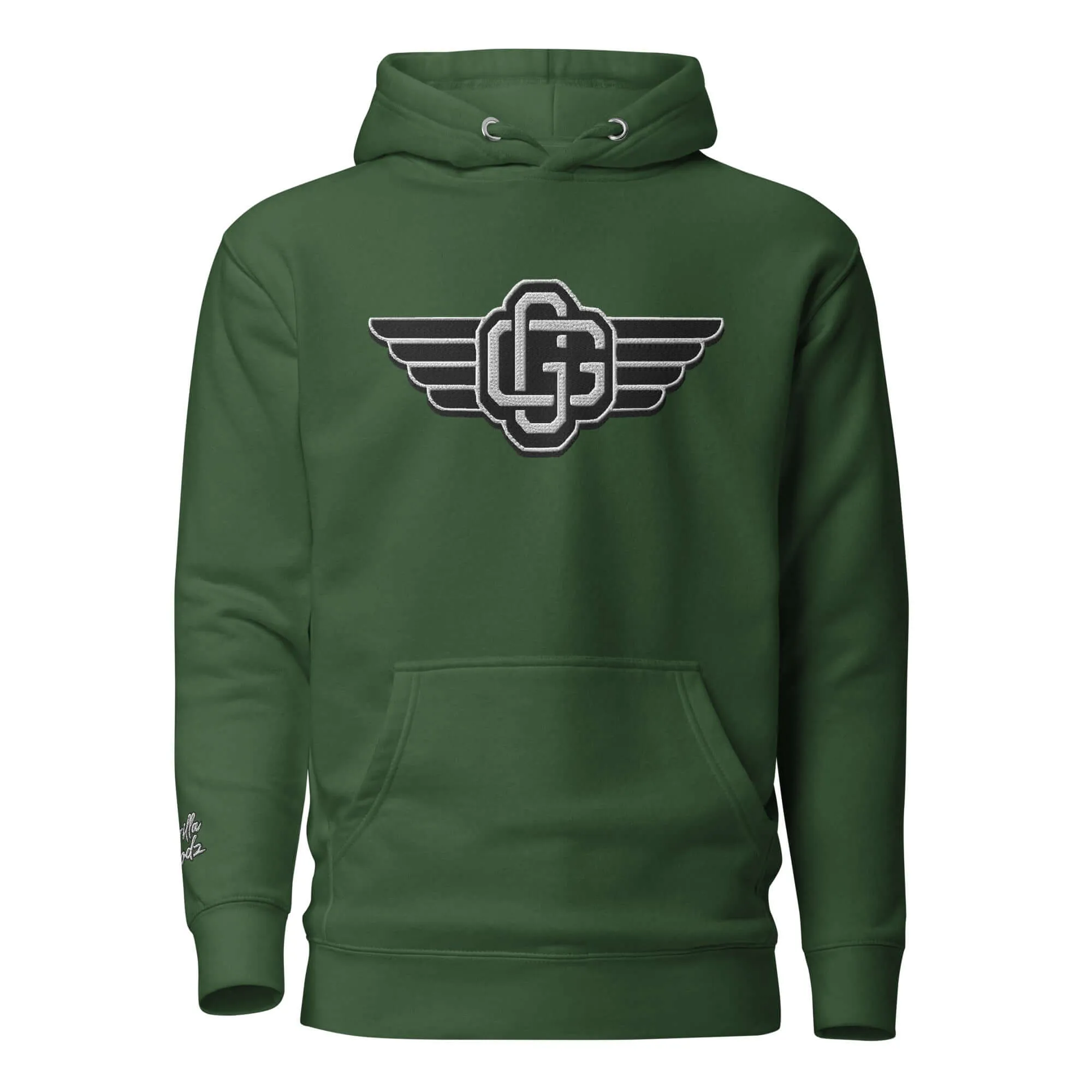 "B/W Wingz" Gorilla Godz Embroidered Unisex Hoodie (Color options available)