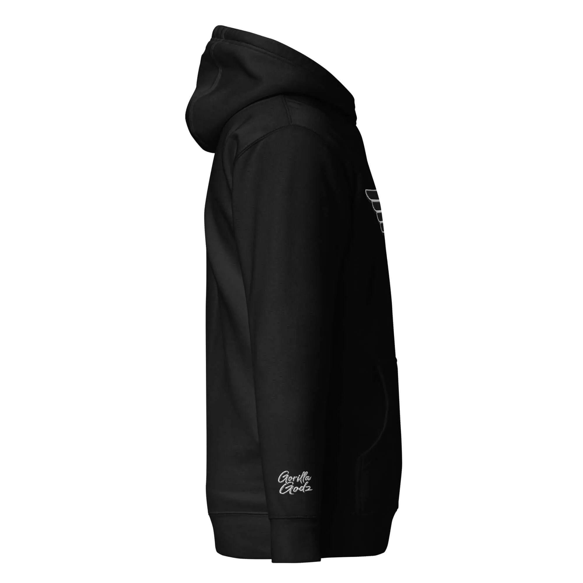 "B/W Wingz" Gorilla Godz Embroidered Unisex Hoodie (Color options available)