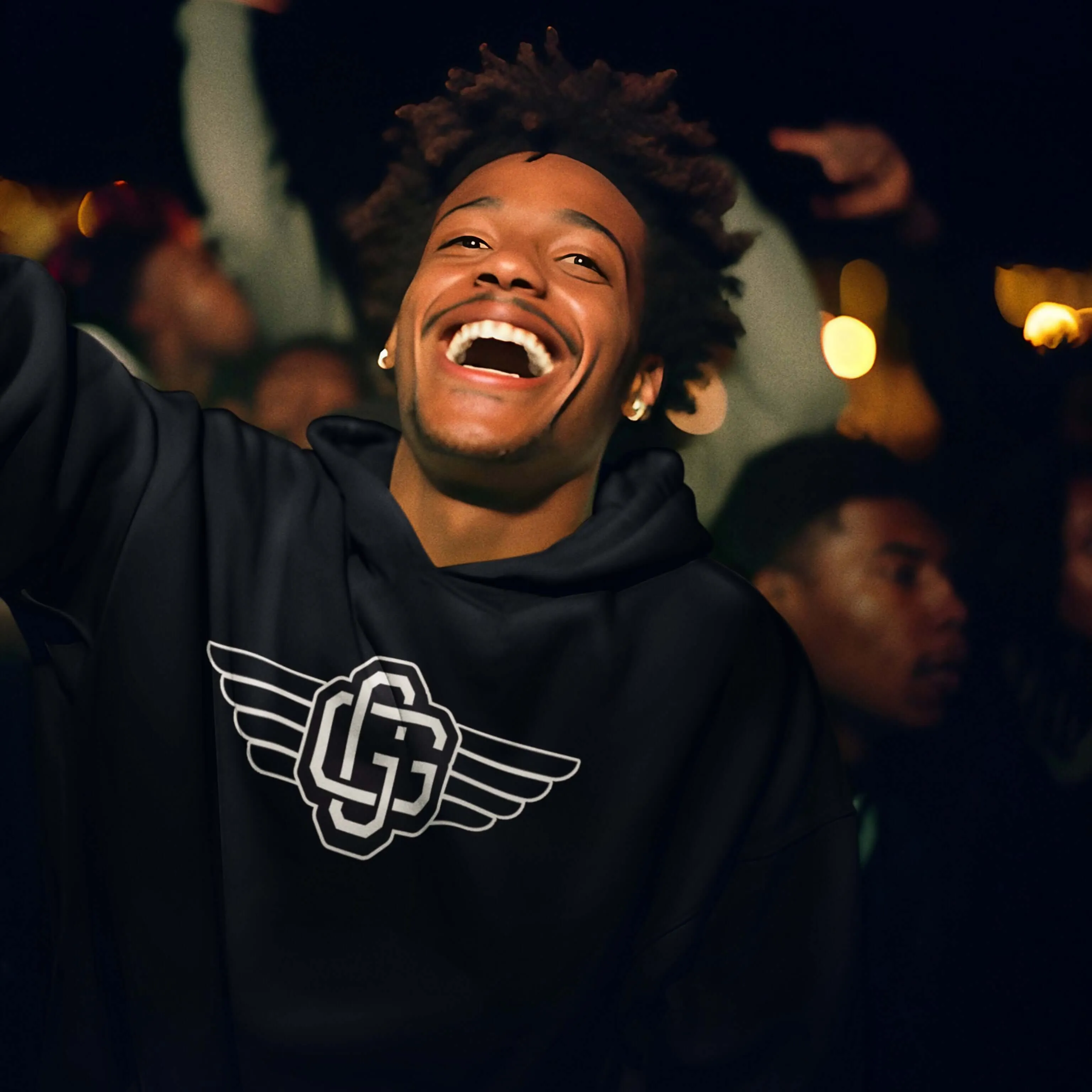 "B/W Wingz" Gorilla Godz Embroidered Unisex Hoodie (Color options available)