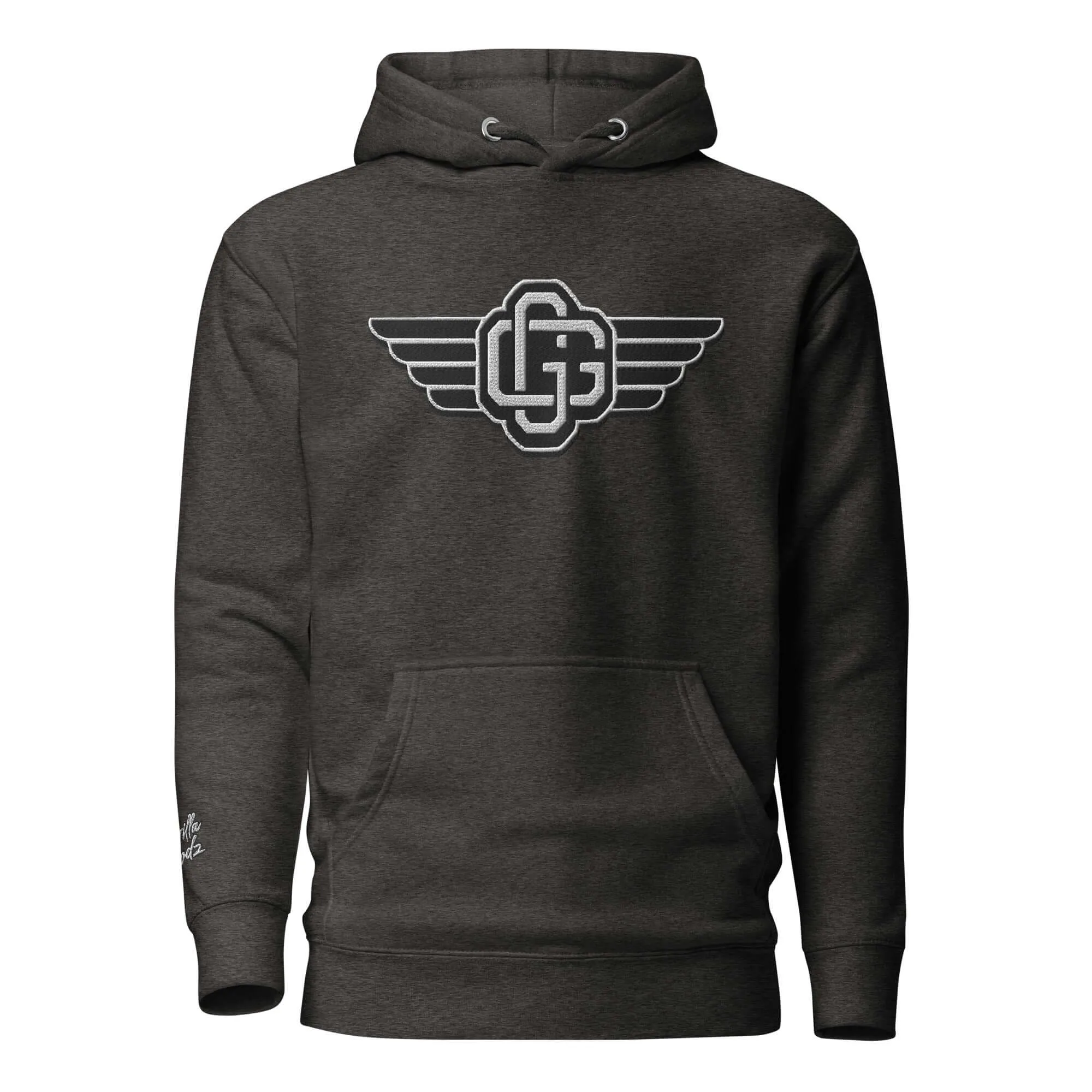 "B/W Wingz" Gorilla Godz Embroidered Unisex Hoodie (Color options available)