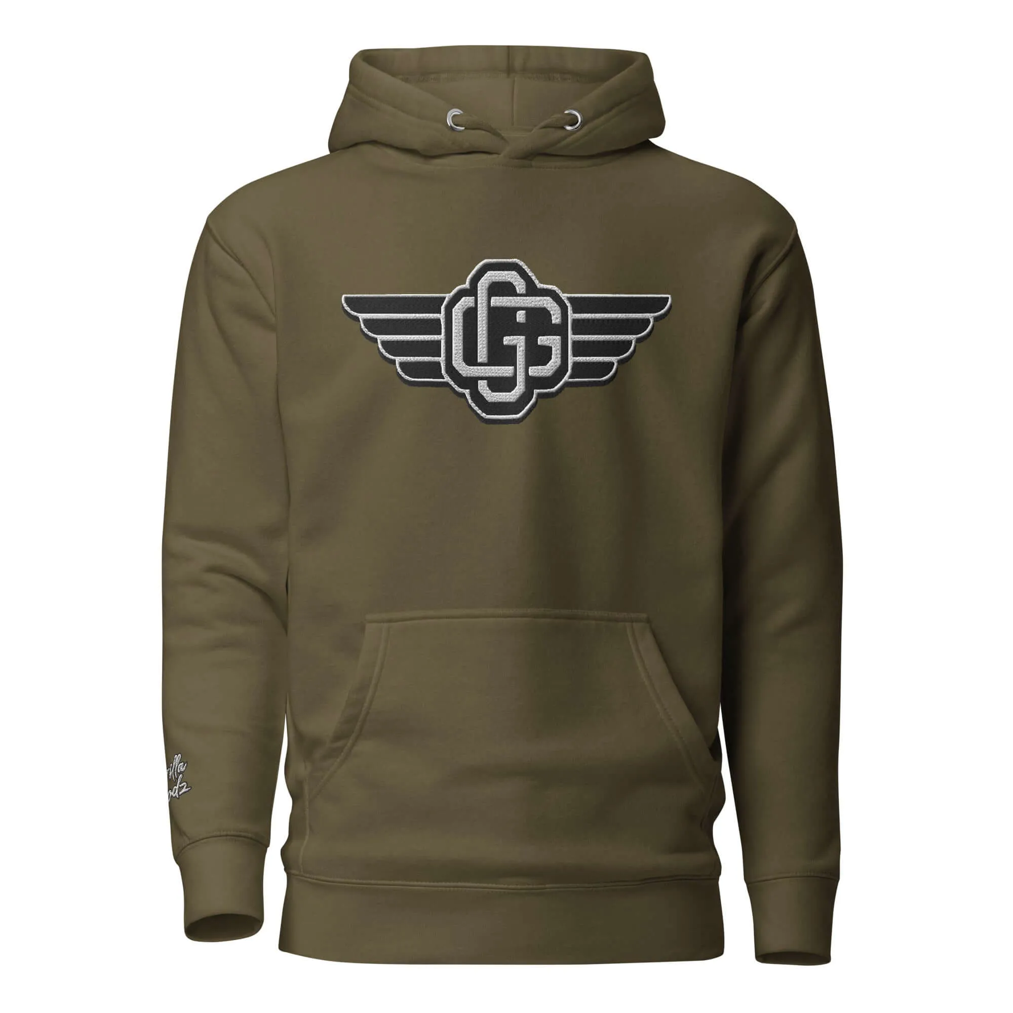 "B/W Wingz" Gorilla Godz Embroidered Unisex Hoodie (Color options available)