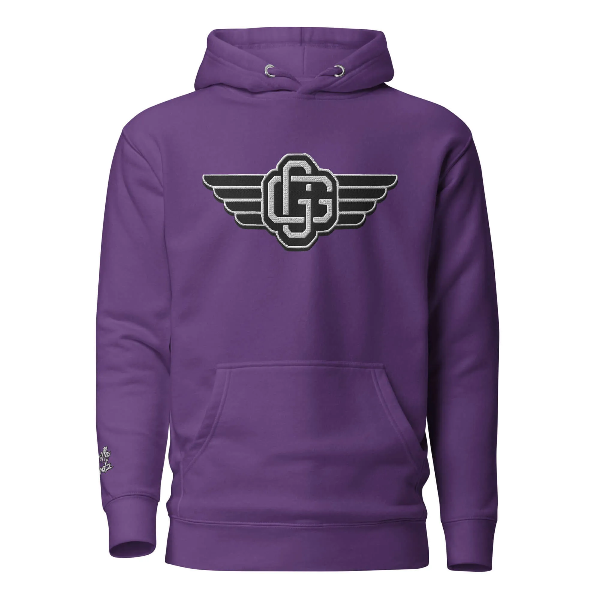 "B/W Wingz" Gorilla Godz Embroidered Unisex Hoodie (Color options available)