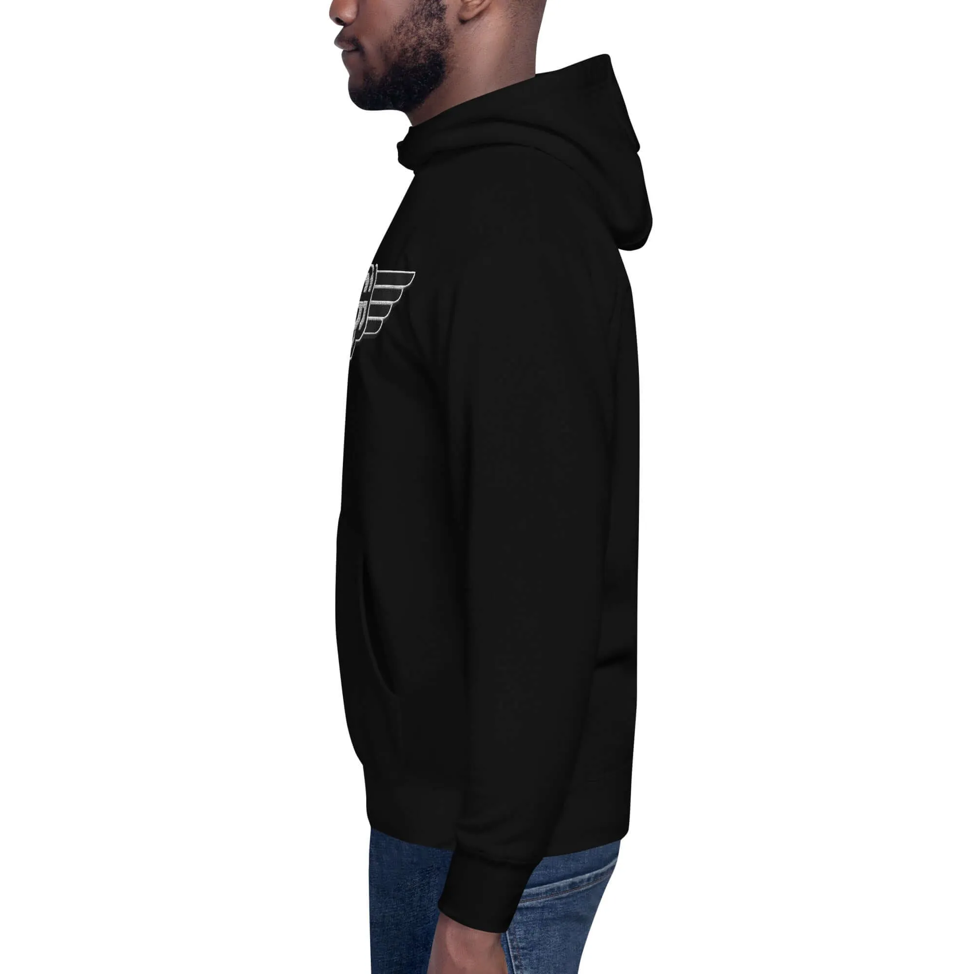 "B/W Wingz" Gorilla Godz Embroidered Unisex Hoodie (Color options available)