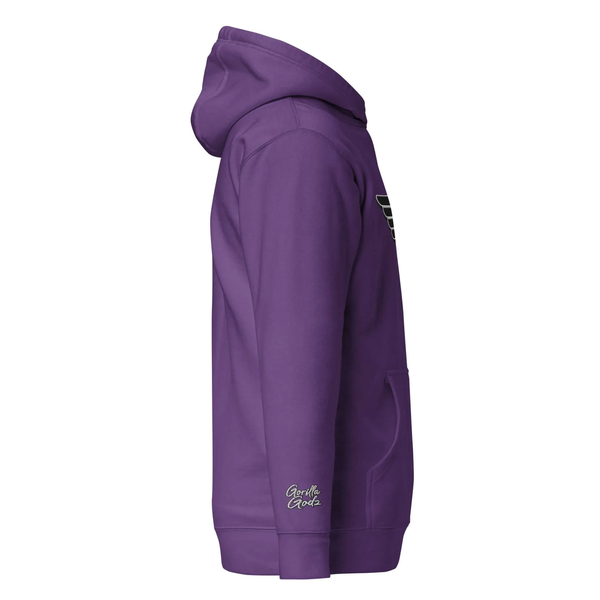 "B/W Wingz" Gorilla Godz Embroidered Unisex Hoodie (Color options available)