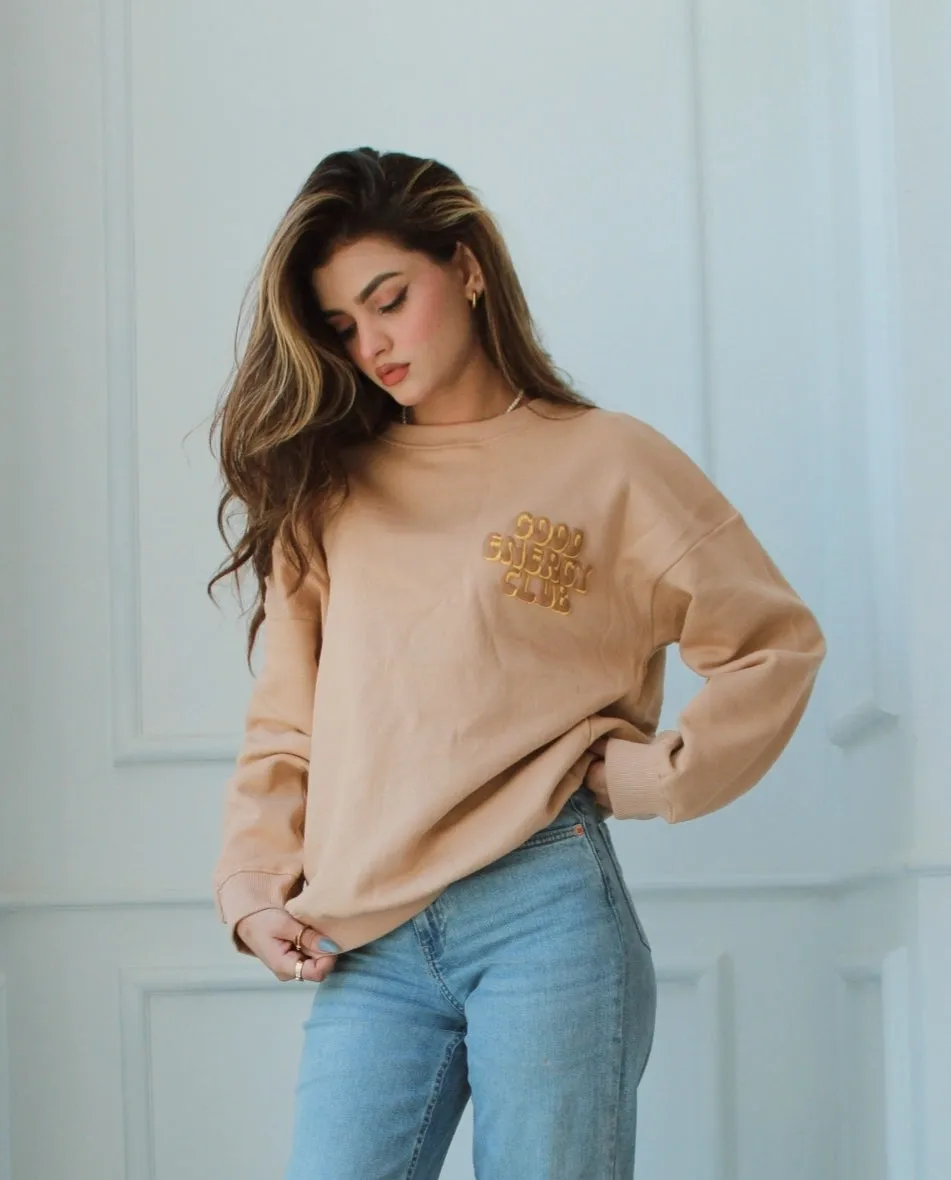 "GOOD ENERGY CLUB" Oversized Sweatshirt