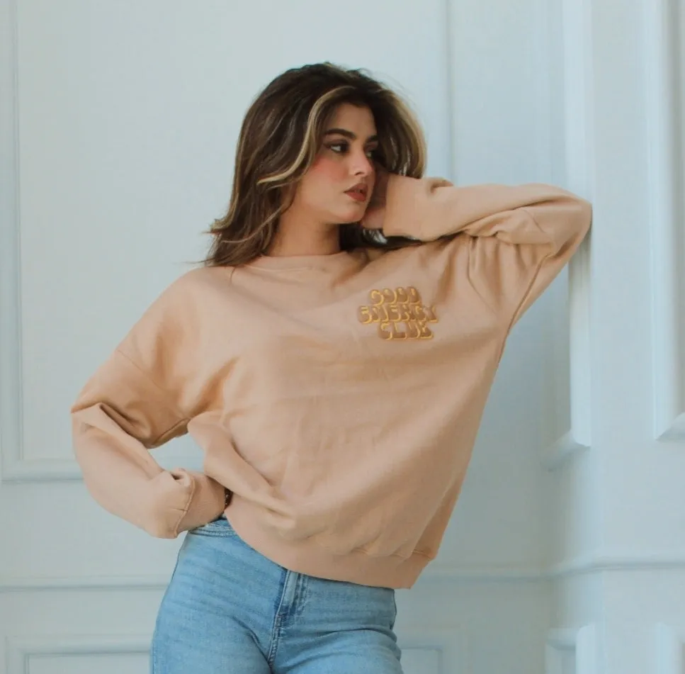 "GOOD ENERGY CLUB" Oversized Sweatshirt