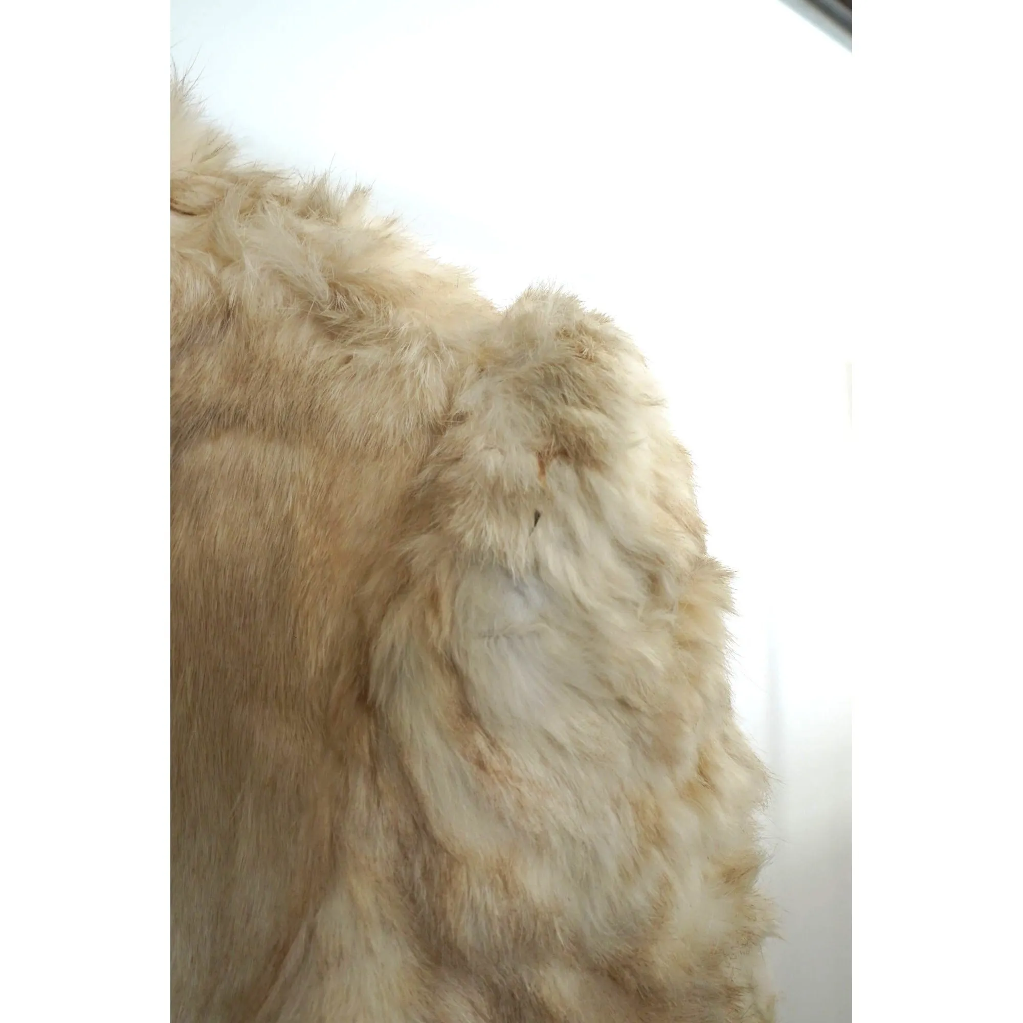 "Retail" Vintage Berman's Rabbit Fur Cropped Winter Coat Tan Size Medium Women's