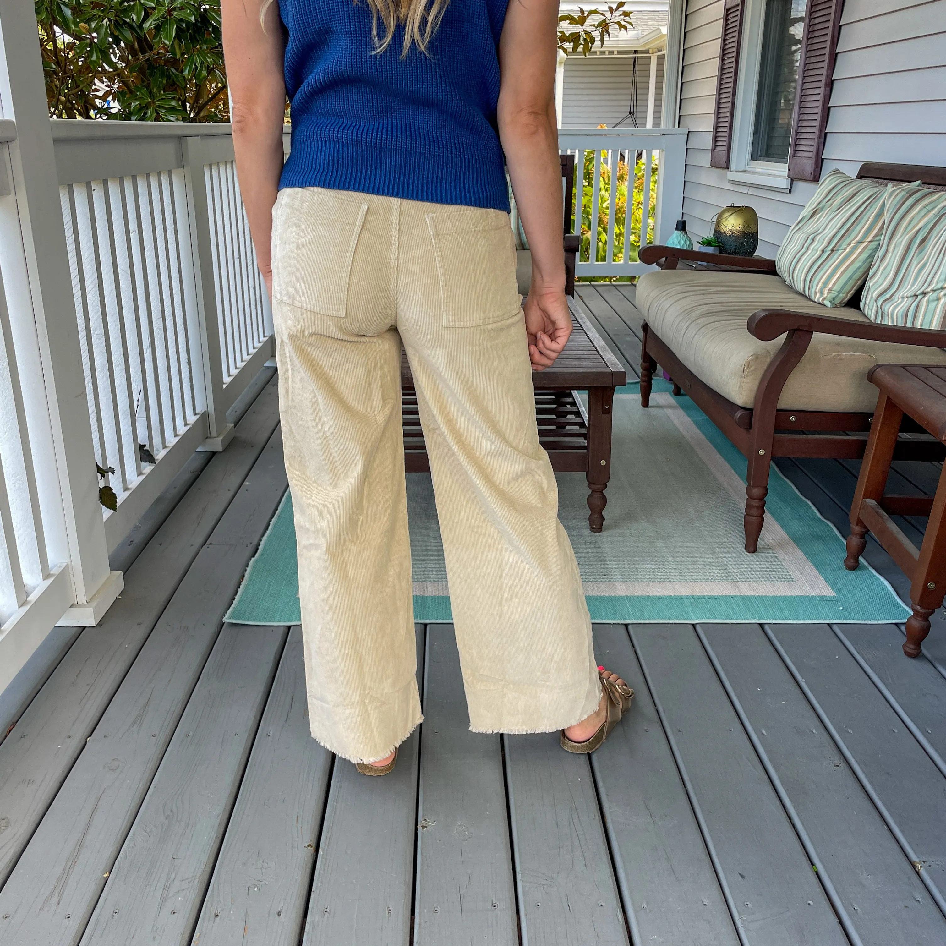 Raw Hem Corduroy Pants