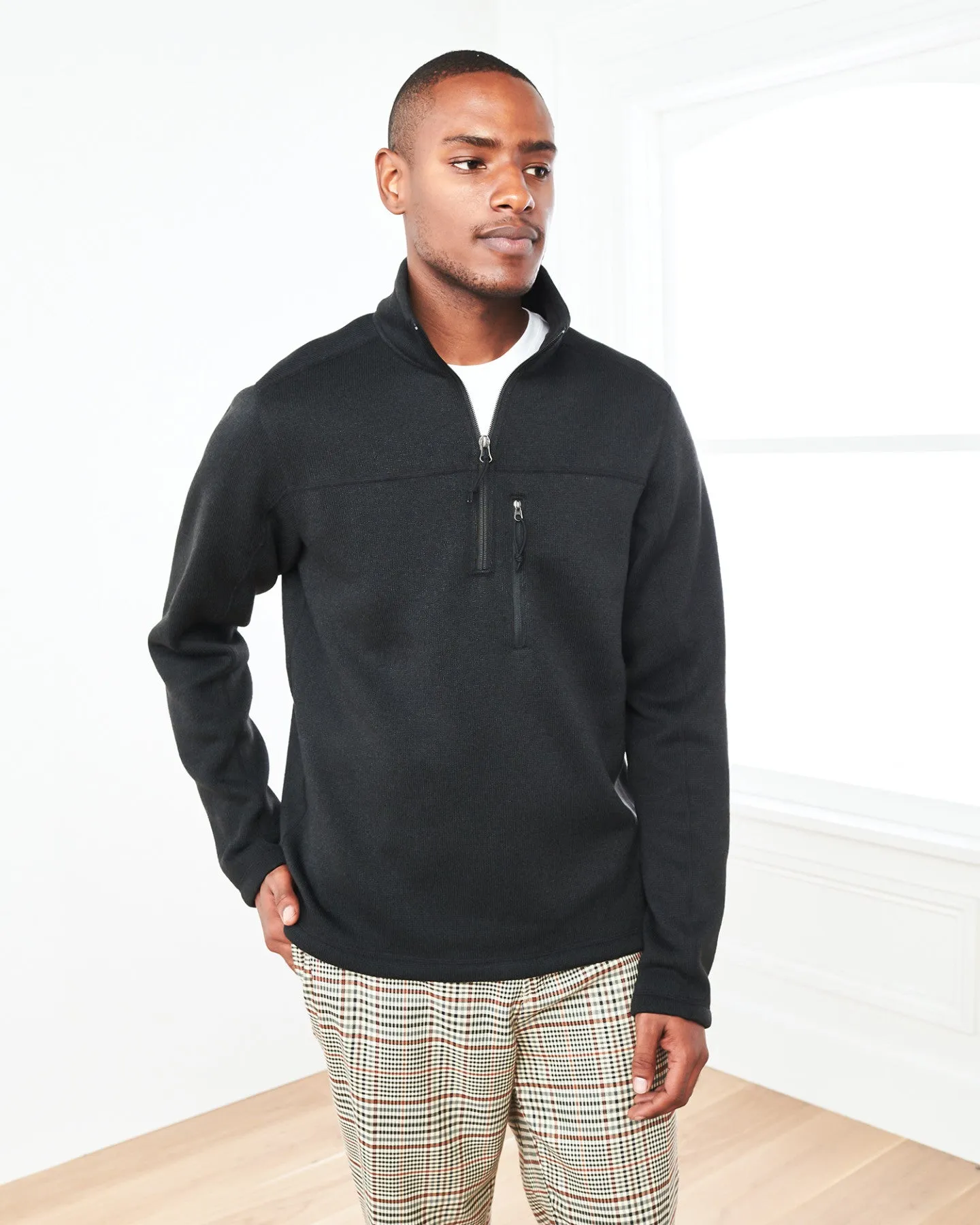 Recycled Sweater Fleece Pullover Jacket