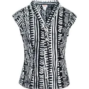 Retro Top - Pathways in Black