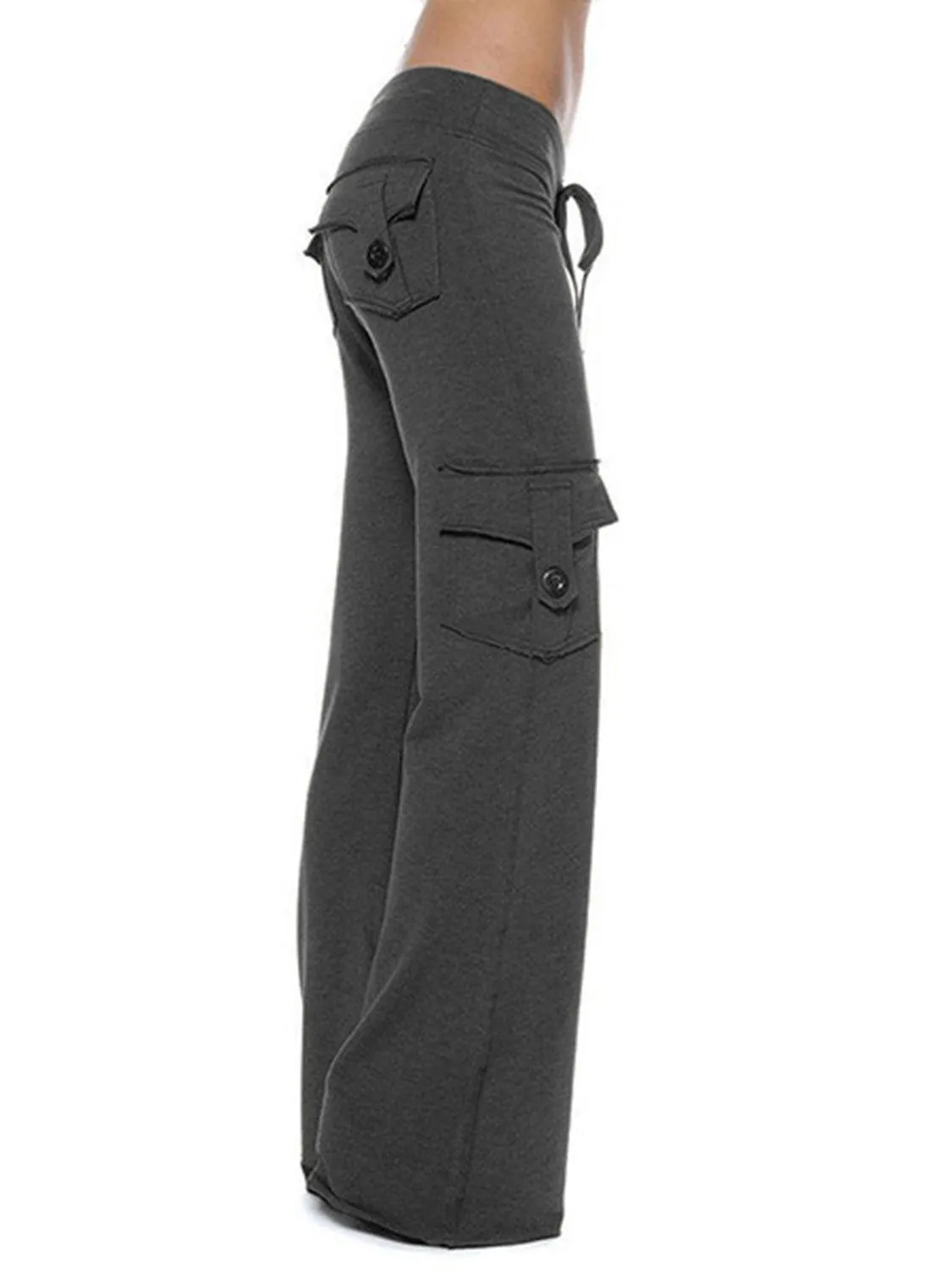 Retro Vibe Mid Waist Flared Cargo Pants