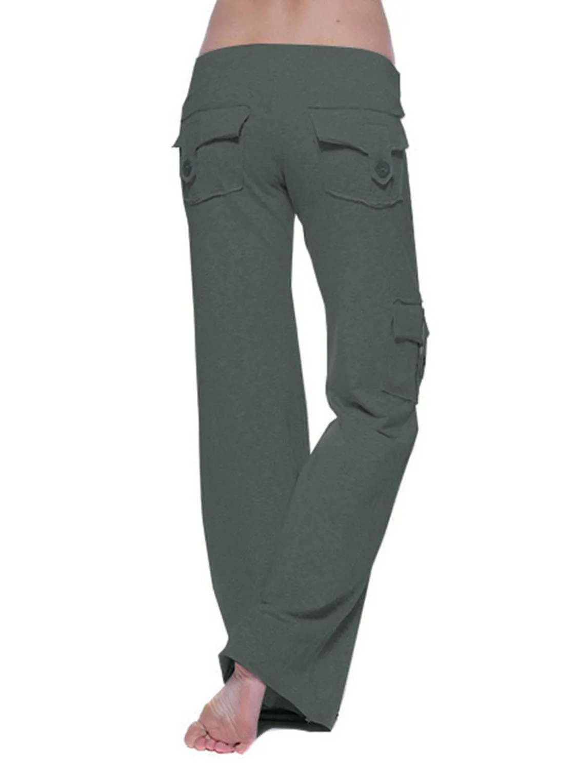 Retro Vibe Mid Waist Flared Cargo Pants