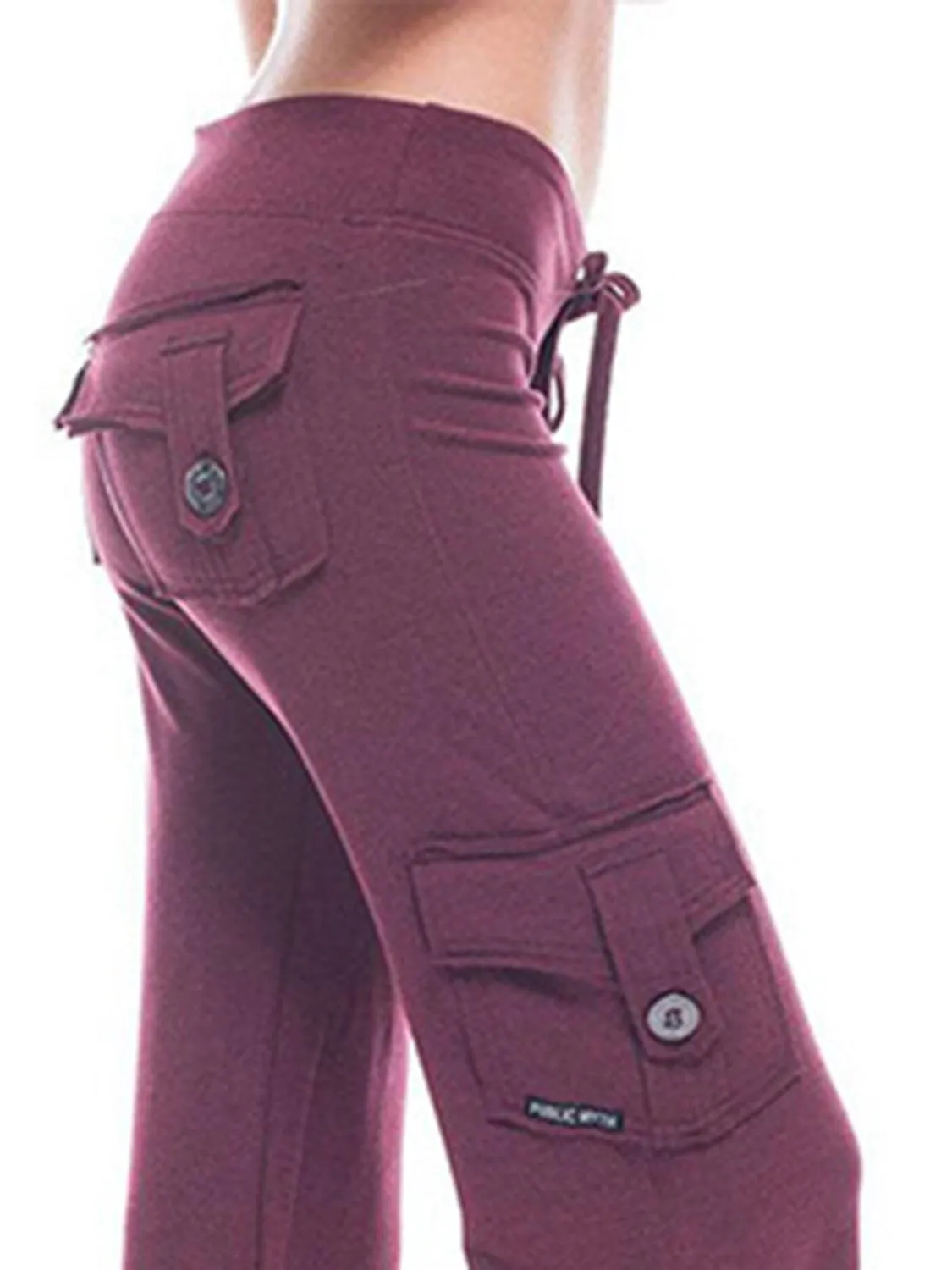 Retro Vibe Mid Waist Flared Cargo Pants