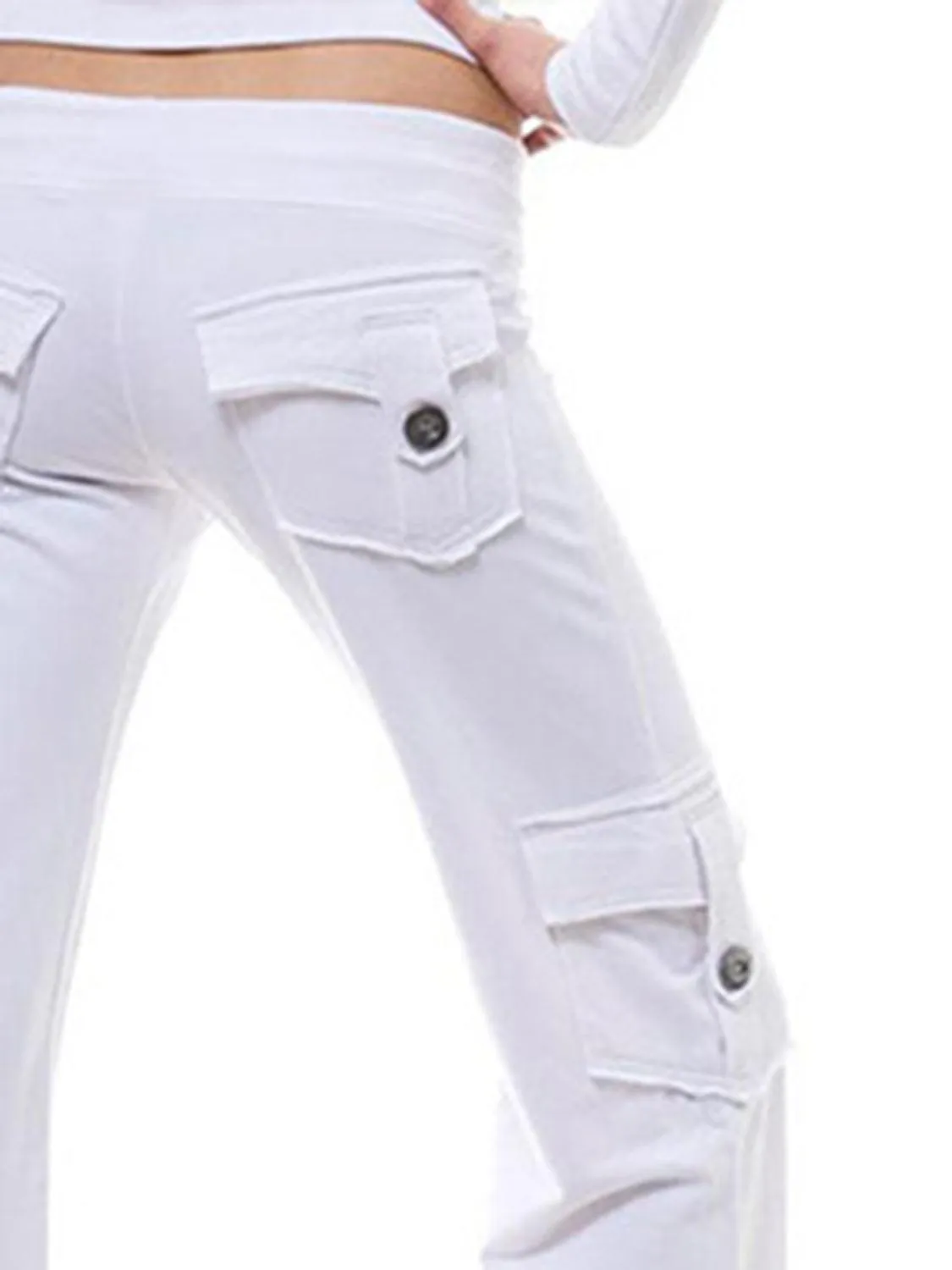 Retro Vibe Mid Waist Flared Cargo Pants