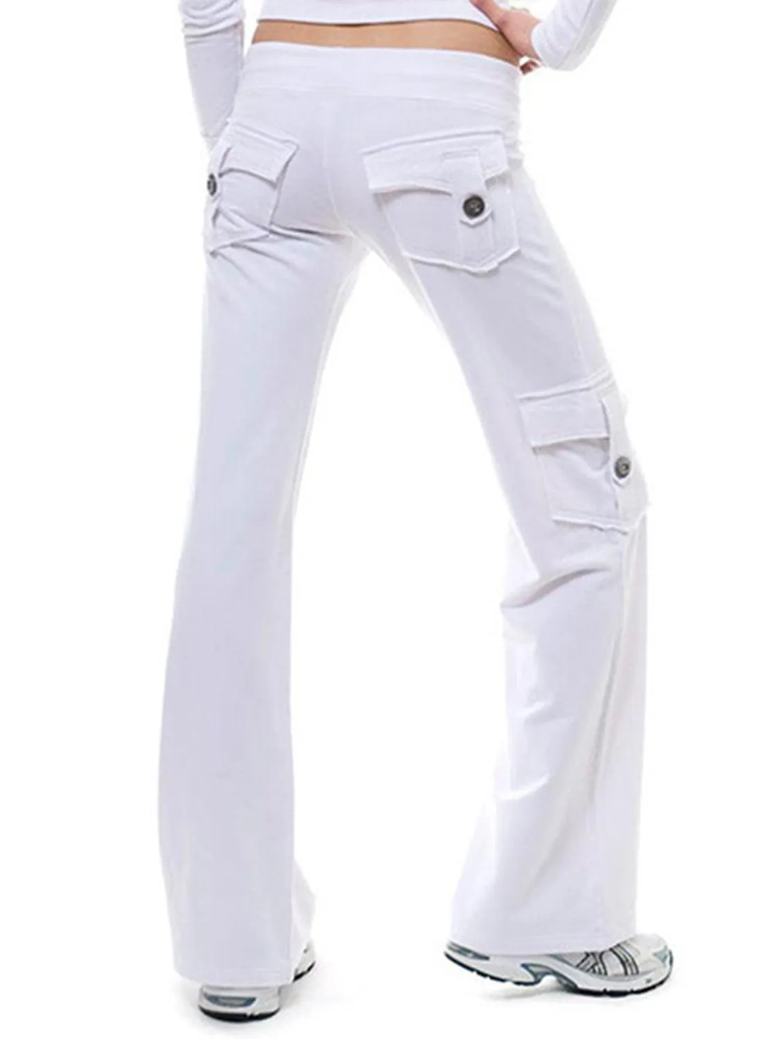 Retro Vibe Mid Waist Flared Cargo Pants