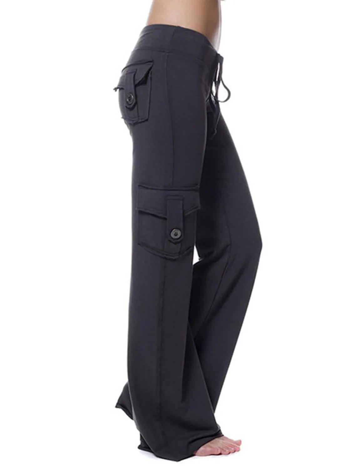 Retro Vibe Mid Waist Flared Cargo Pants