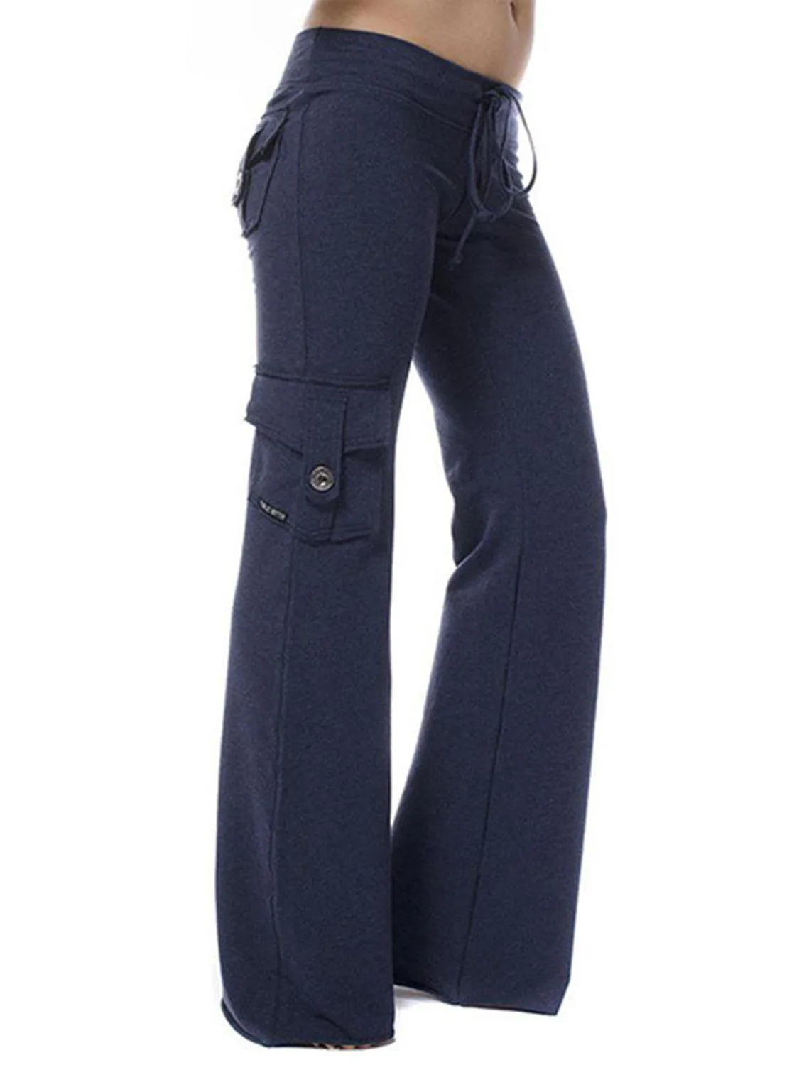 Retro Vibe Mid Waist Flared Cargo Pants