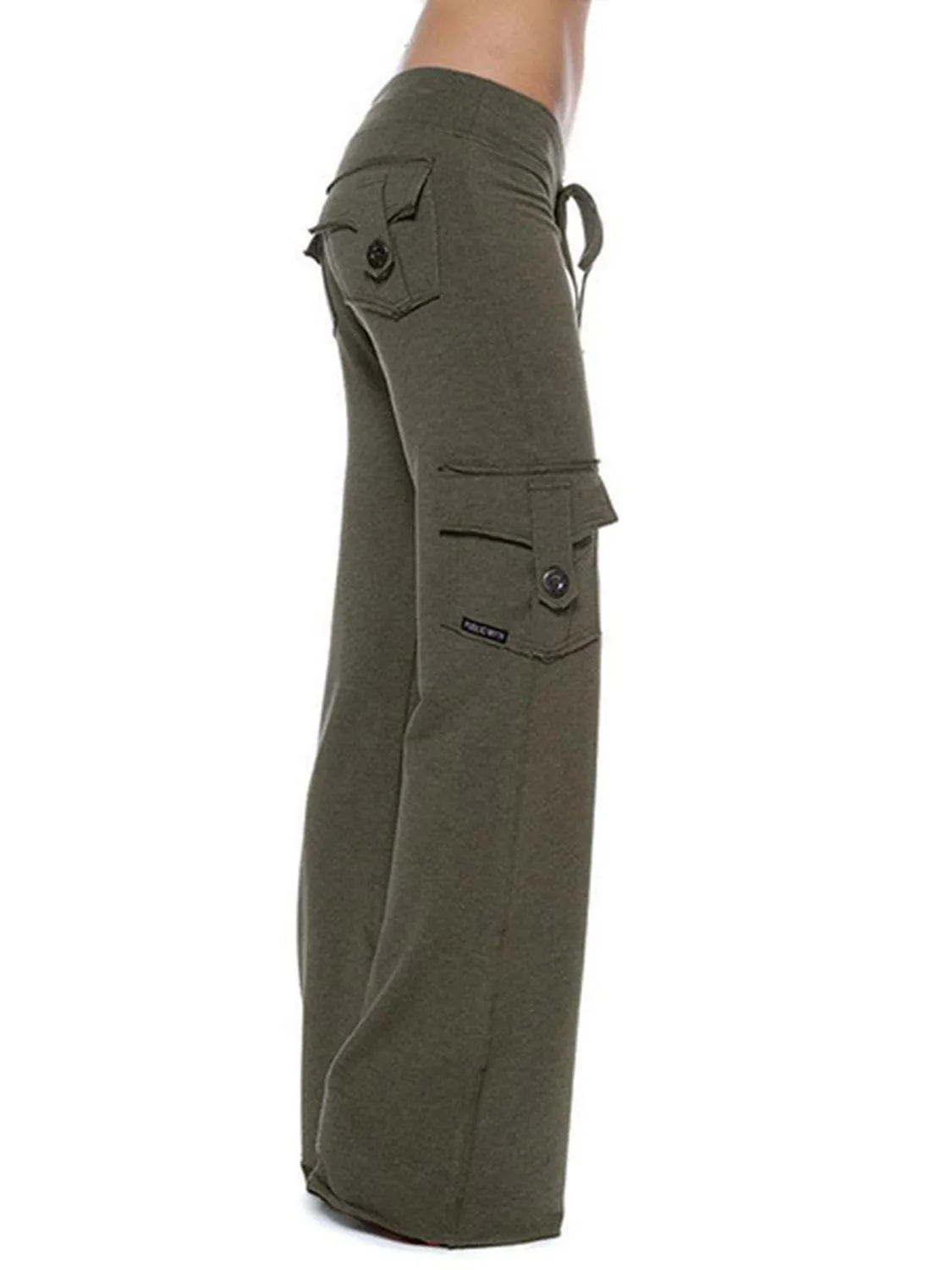 Retro Vibe Mid Waist Flared Cargo Pants