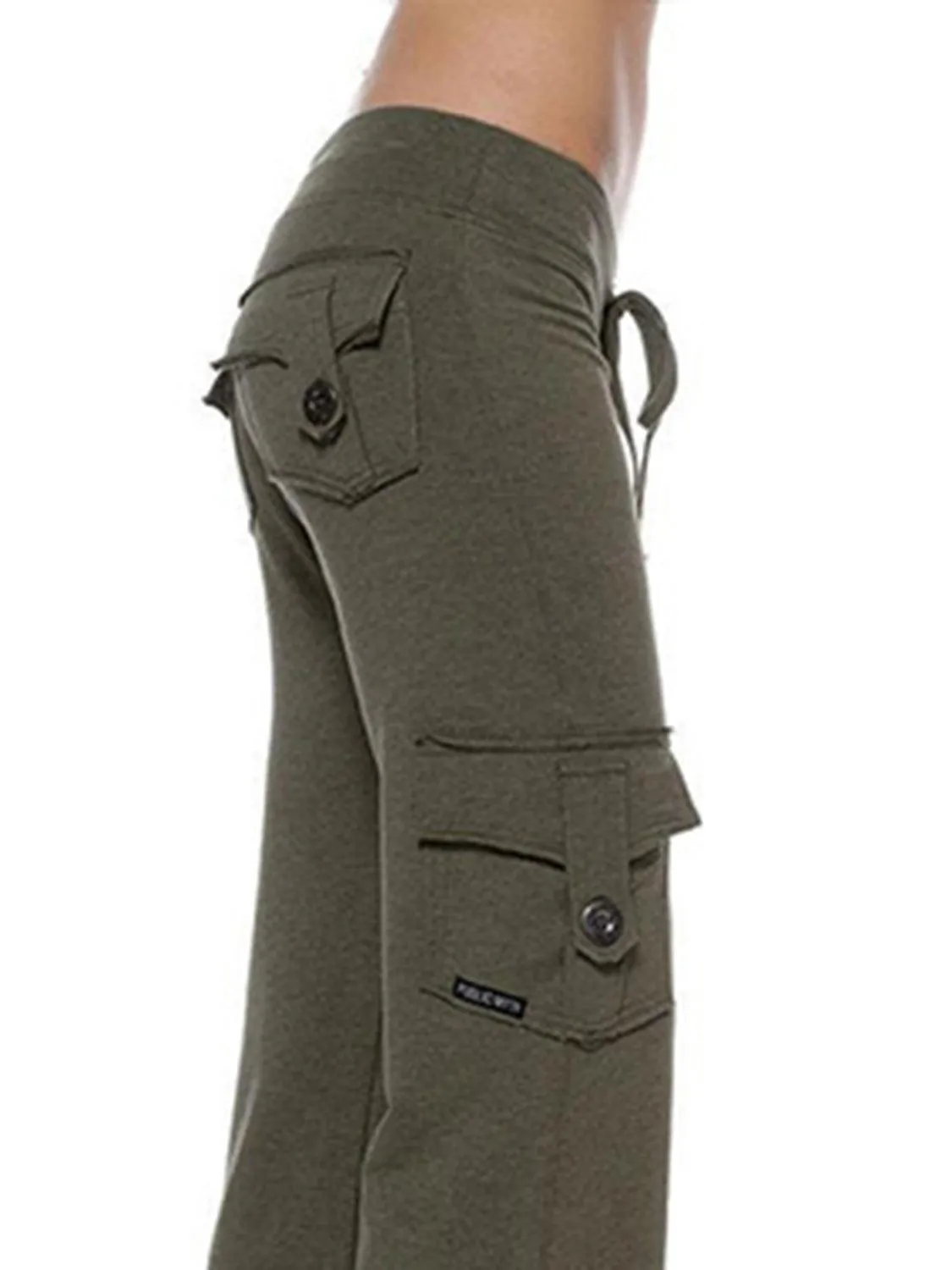 Retro Vibe Mid Waist Flared Cargo Pants