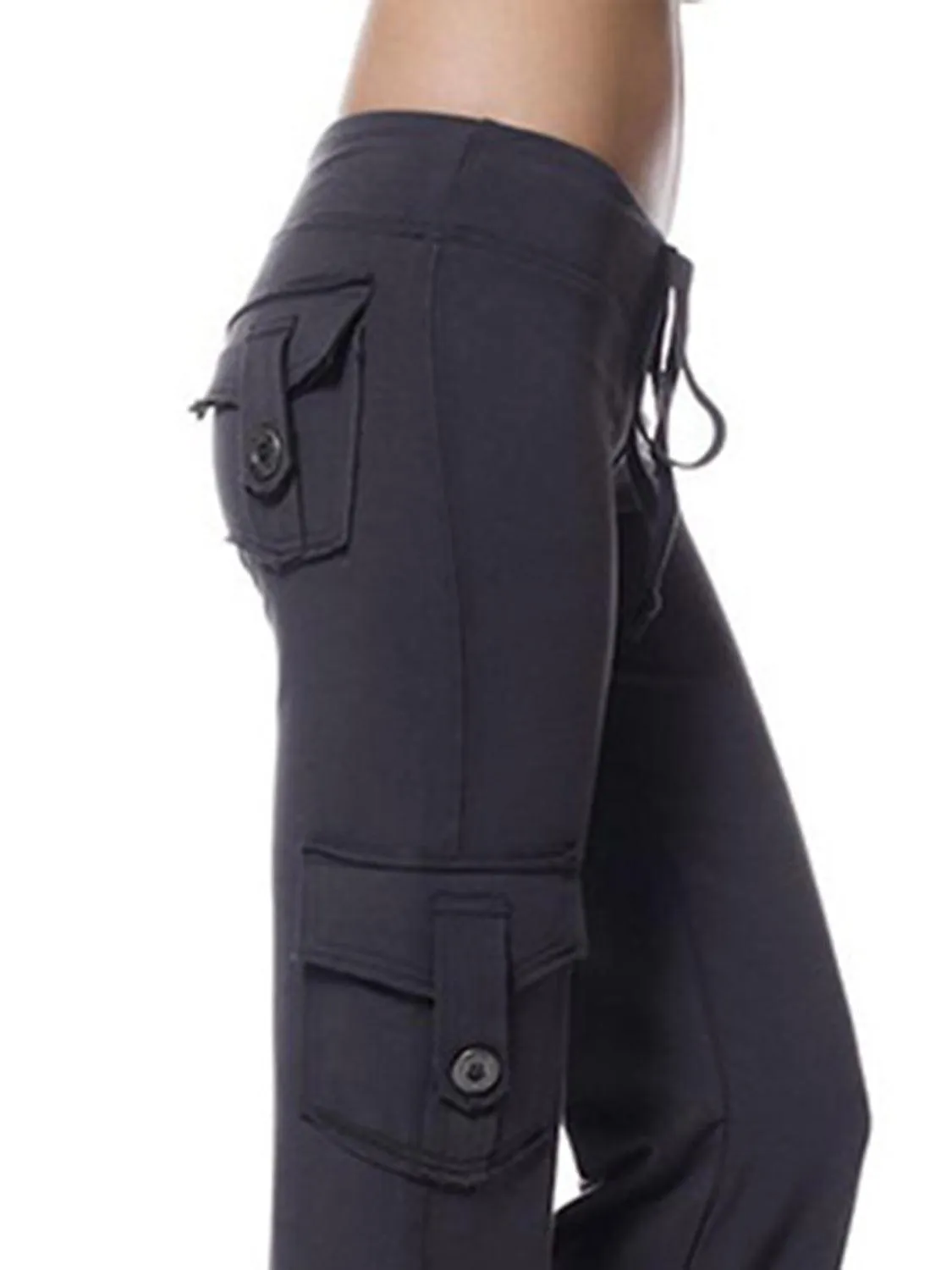 Retro Vibe Mid Waist Flared Cargo Pants