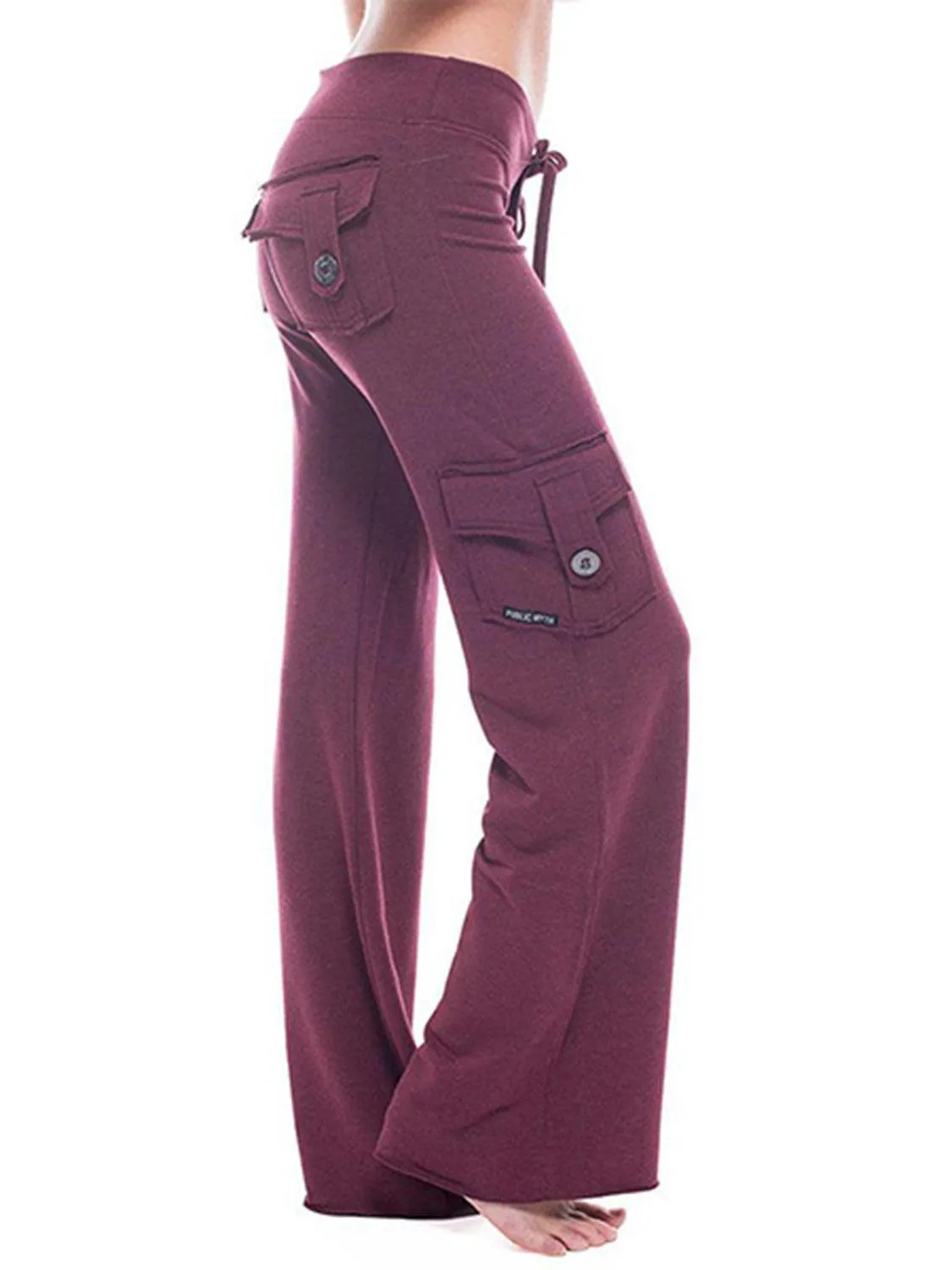 Retro Vibe Mid Waist Flared Cargo Pants