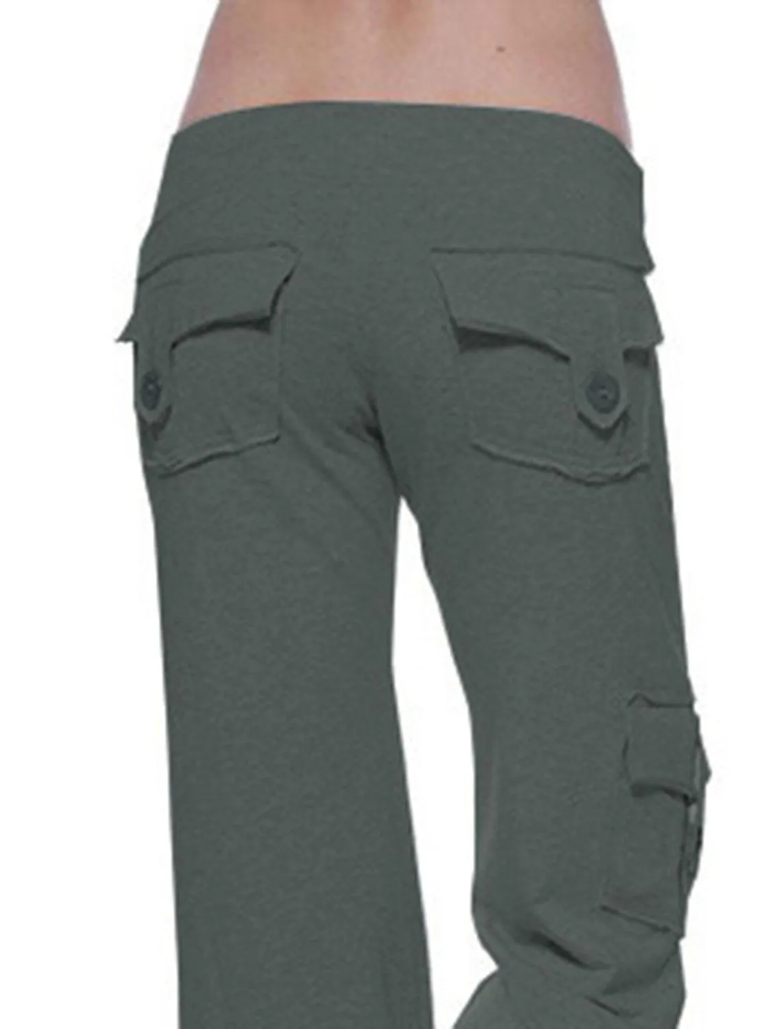 Retro Vibe Mid Waist Flared Cargo Pants