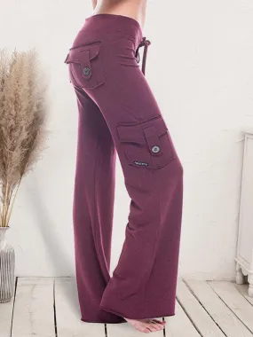 Retro Vibe Mid Waist Flared Cargo Pants