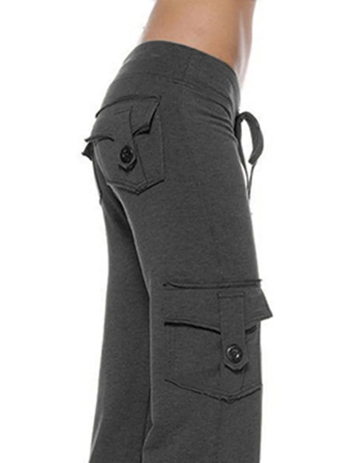 Retro Vibe Mid Waist Flared Cargo Pants