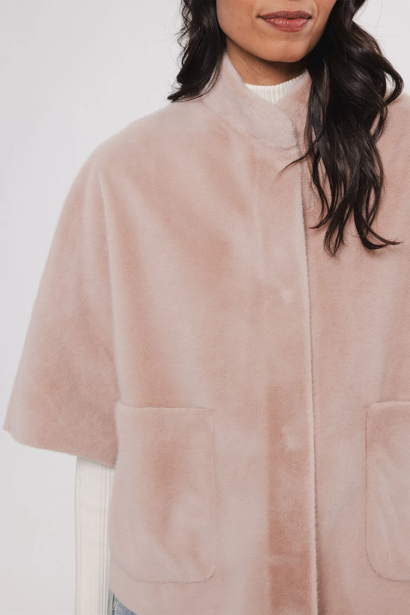 Rino & Pelle Dewi 7002411 Faux Fur Cape Powder Pink