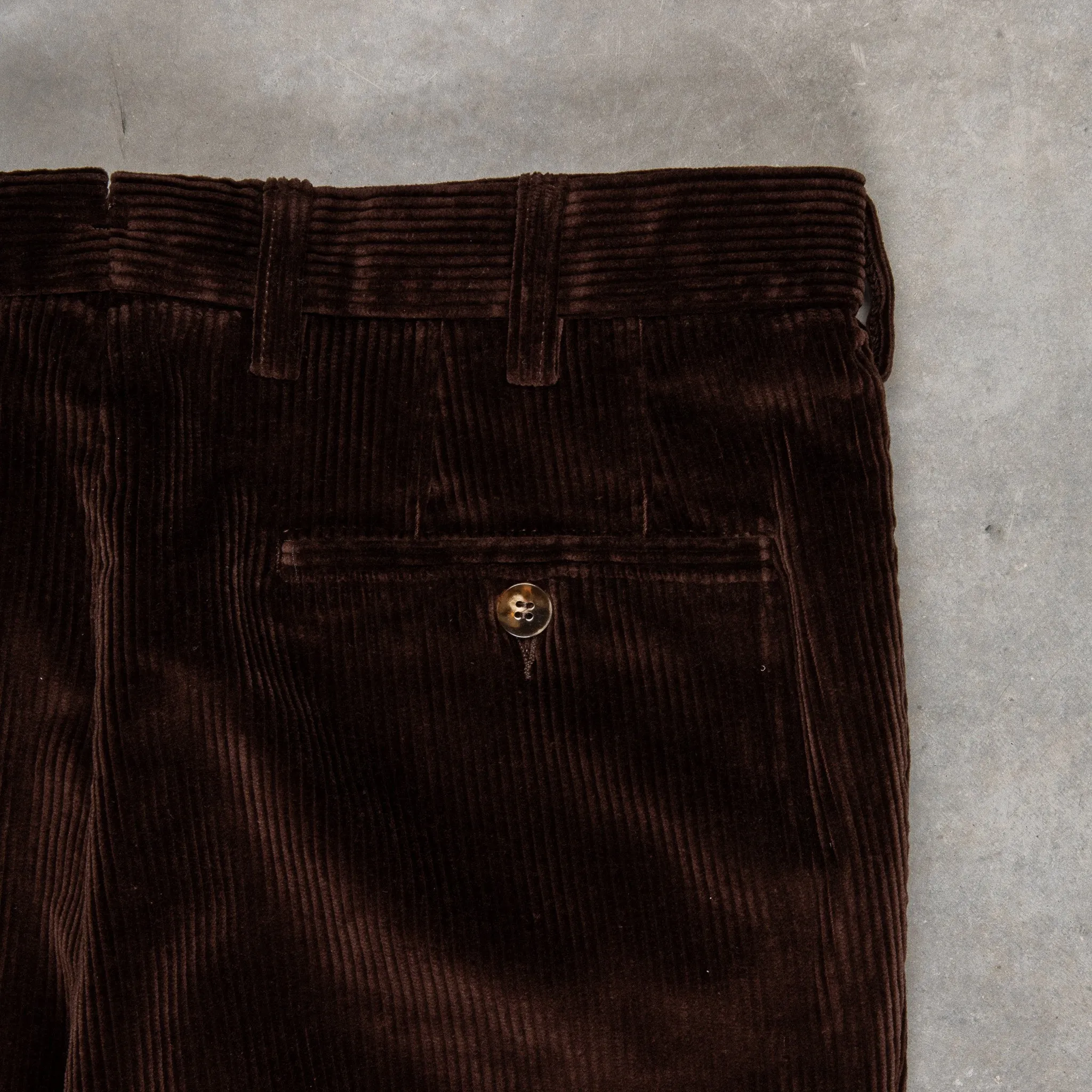 Rota Pantaloni High Rise Regular Fit 8-Wale Corduroy Marrone Scuro