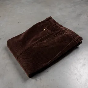 Rota Pantaloni High Rise Regular Fit 8-Wale Corduroy Marrone Scuro