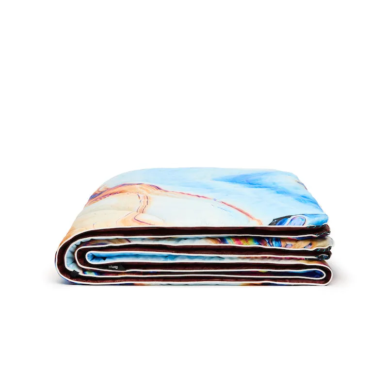 Rumpl Original Puffy Blanket LIQUID CHROME