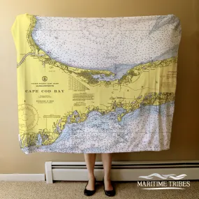 Sandy Neck, MANautical Chart Blanket