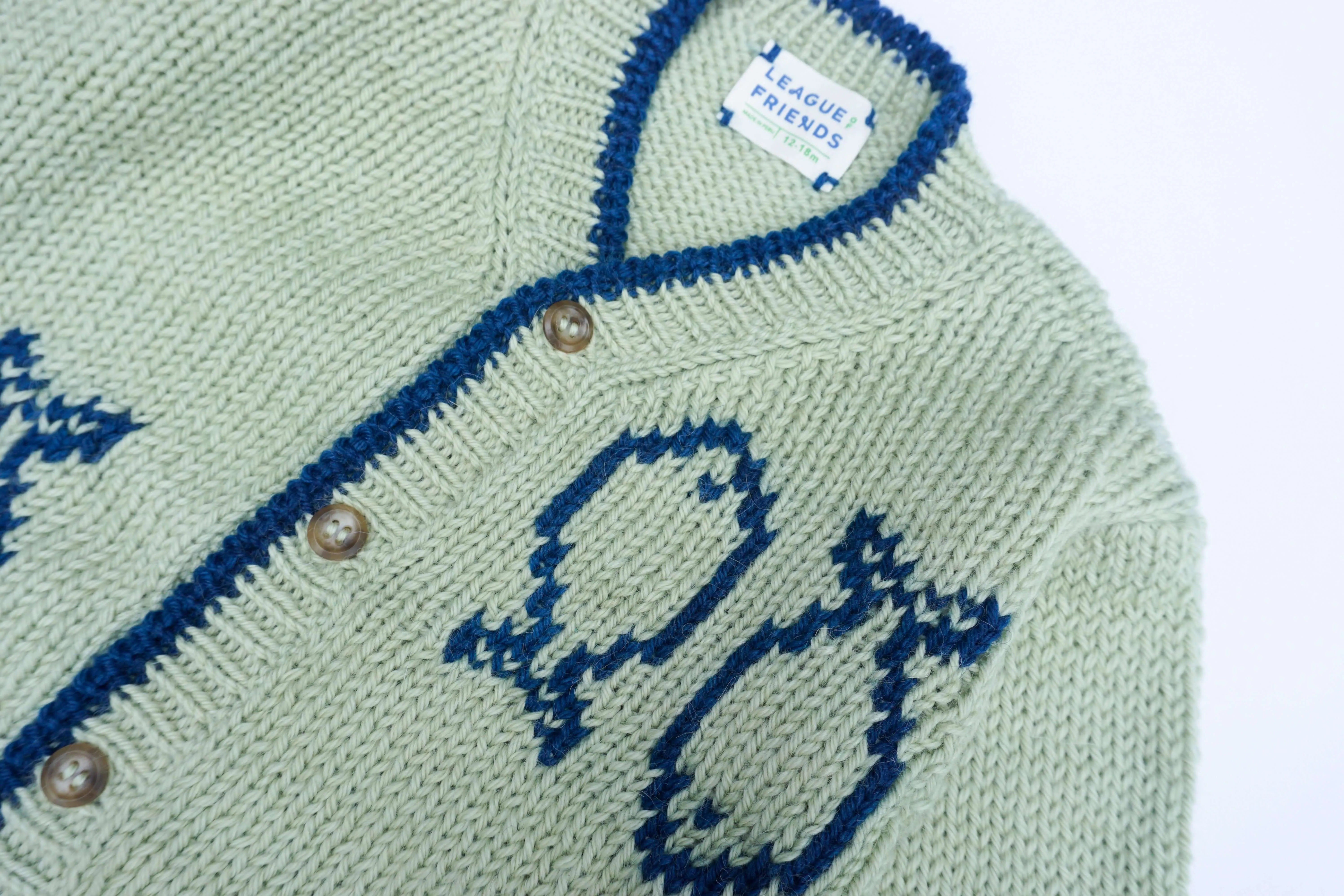 Sardine Intarsia Merino Wool & Baby Alpaca Kids Cardigan