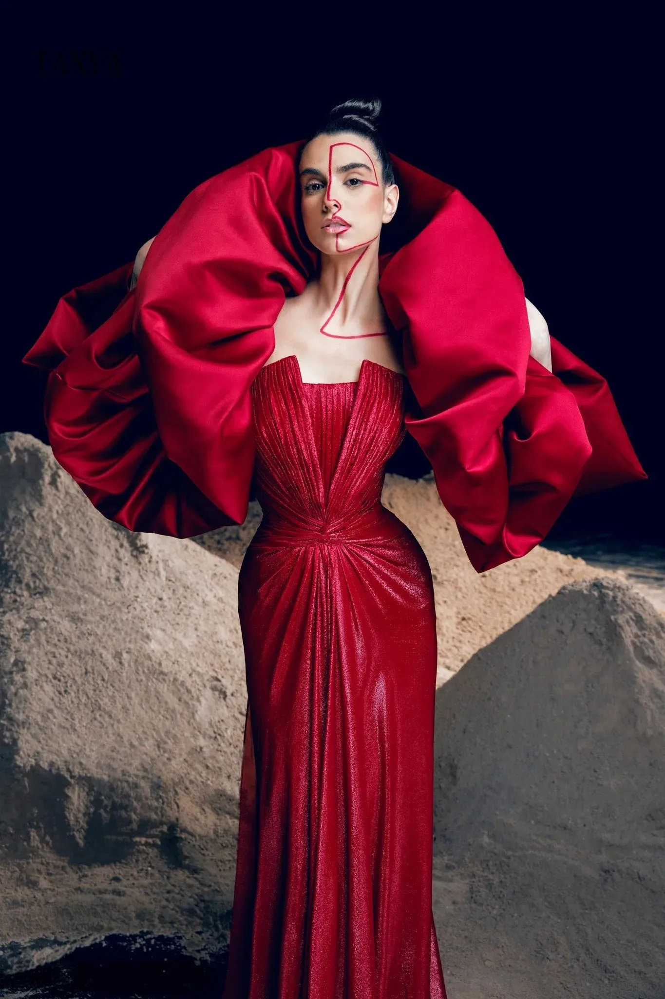 Satin Puffy Bolero Sleeved Short Cape