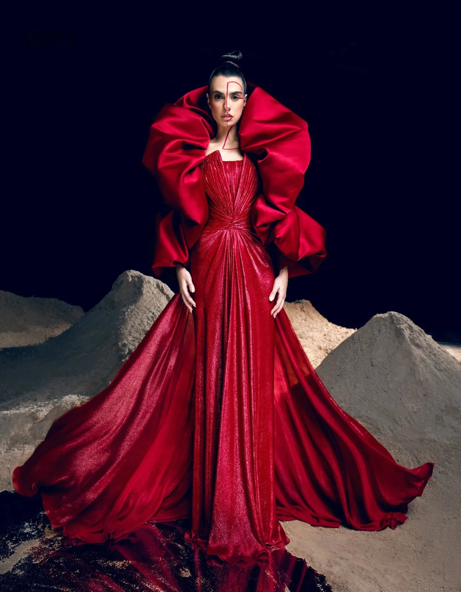 Satin Puffy Bolero Sleeved Short Cape